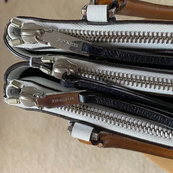 Authentic Coach Colorblock Leather Satchel - Picture 8 of 15